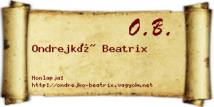 Ondrejkó Beatrix névjegykártya